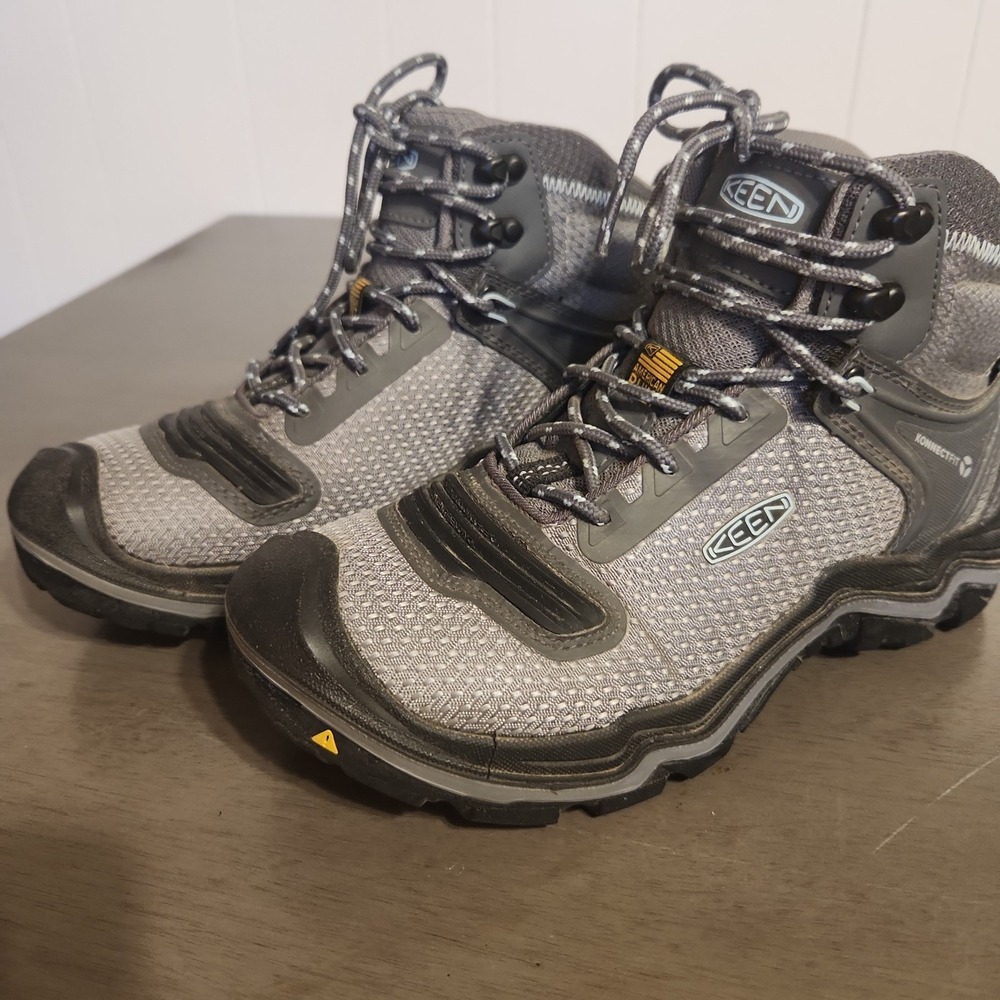 KEEN Targhee Venture Mid Waterproof Hiking Boots Women Sz 8 Gray KonnectFit USA